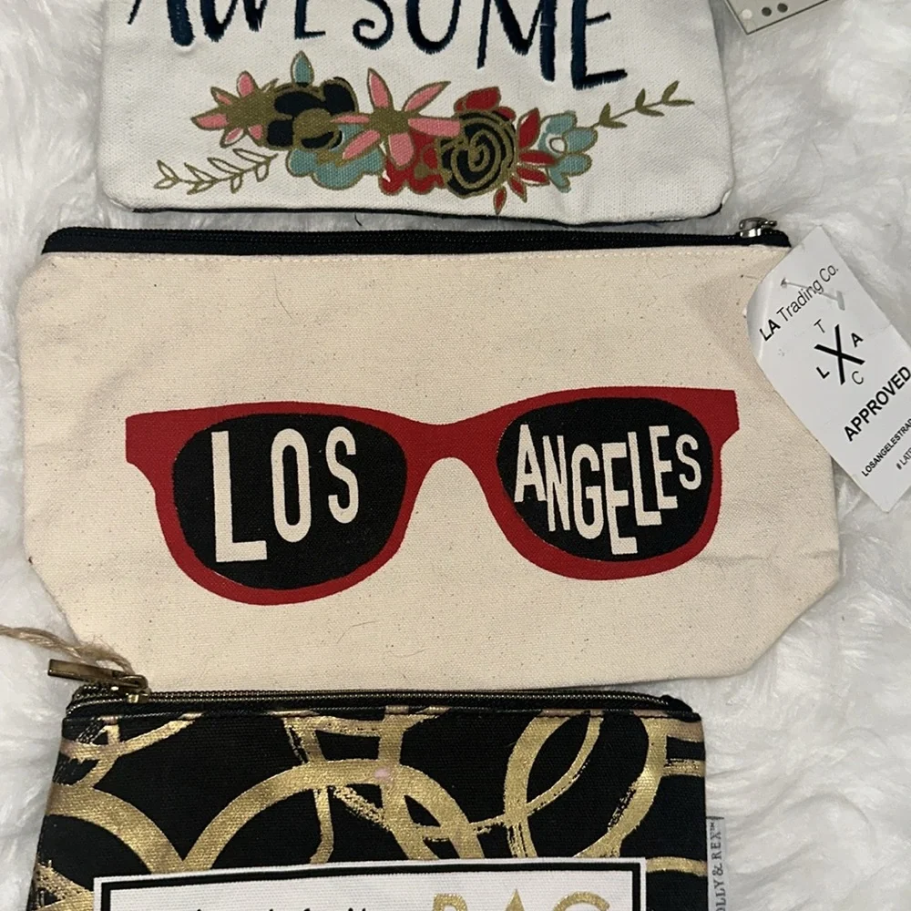SLANT COLLECTIONS pencil/make-up case bag Molly‎ & Rex toiletry pouch NWT